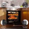 Karinear Four Electrique 60 cm avec Bouton de Commande, Four Encastrable 65 L, 4 Programmes, 50-250 °C, avec Panneau en Acier In