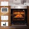 Karinear Four Electrique 60 cm avec Bouton de Commande, Four Encastrable 65 L, 4 Programmes, 50-250 °C, avec Panneau en Acier In