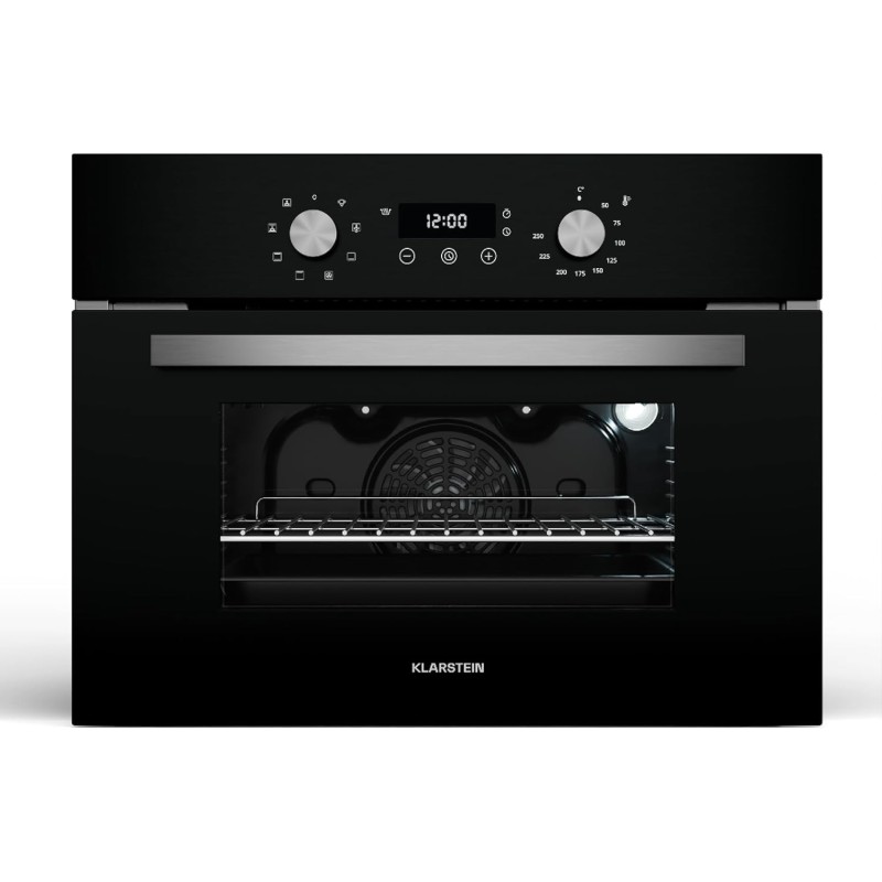 Klarstein SpaceSmart Four Encastrable Chaleur Tournante - 41 L, 8 Fonctions, Minuterie Numérique, Nettoyage Vapeur, Porte Amovib