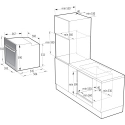 Hisense BI64211PX Four multifonction - Cavité XXL de 77L, Pyrolyse, 13 Fonctions, Fonction Pizza 300°C, AirFry, Affichage LED, I