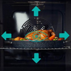 Hisense BI64211PX Four multifonction - Cavité XXL de 77L, Pyrolyse, 13 Fonctions, Fonction Pizza 300°C, AirFry, Affichage LED, I