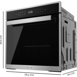 Cecotec Four encastrable Pyrolytique 60cm Bolero Hexa P506000 Edge A+. 3400W, Capacité de 81L, 11 Fonctions avec Airfryer Master