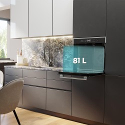 Cecotec Four encastrable Pyrolytique 60cm Bolero Hexa P506000 Edge A+. 3400W, Capacité de 81L, 11 Fonctions avec Airfryer Master