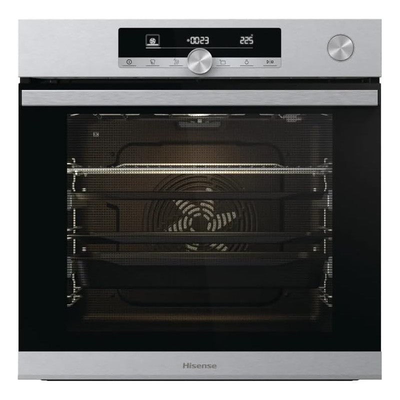 Four électrique multifonction Hisense O643PX, encastrable, 77 litres, 60 cm, combiné, vapeur, fonction pizza 300°, pyrolyse, cou