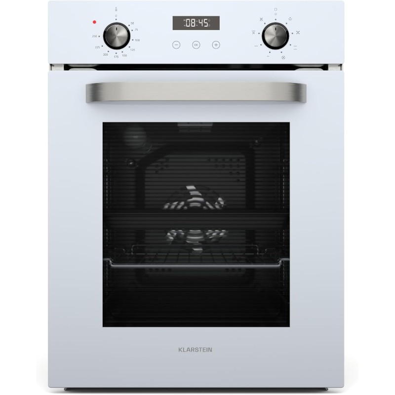 Klarstein SmartSlim Four Encastrable 45 cm - 49 L, 9 Fonctions, Minuterie Numérique, Nettoyage à la Vapeur, Gril Ventilé, Classe