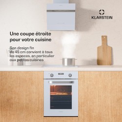 Klarstein SmartSlim Four Encastrable 45 cm - 49 L, 9 Fonctions, Minuterie Numérique, Nettoyage à la Vapeur, Gril Ventilé, Classe