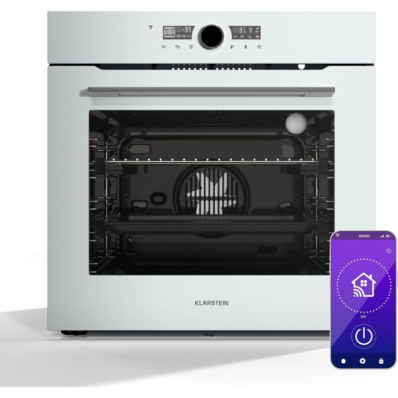 Klarstein Illuminosa Smart Four Encastrable - 73L, 11 Fonctions, WiFi, Porte Froide Triple Vitrage, Énergie A+, Four Électrique 
