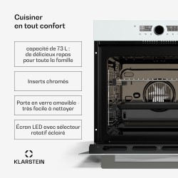 Klarstein Illuminosa Smart Four Encastrable - 73L, 11 Fonctions, WiFi, Porte Froide Triple Vitrage, Énergie A+, Four Électrique 