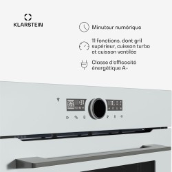 Klarstein Illuminosa Smart Four Encastrable - 73L, 11 Fonctions, WiFi, Porte Froide Triple Vitrage, Énergie A+, Four Électrique 