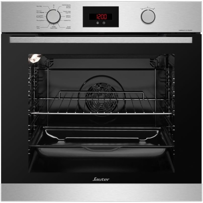 SAUTER Four encastrable pyrolyse SOP6210X Guide culinaire, 73 litres, porte froide