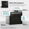 CANDY - Four Encastrable à Chaleur Pulsée - Pyrolyse/Hydrolyse, 6 Niveaux de Cuisson - A++ - Cavité XXL (78L), Rails Télescopiqu