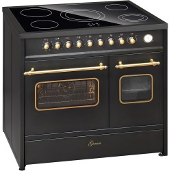 Cuisinière électrique GCH E 912 DF BL r vitrocéramique cuisinière 90 cm Noir Range Cooker Électrique Double Four