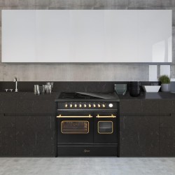 Cuisinière électrique GCH E 912 DF BL r vitrocéramique cuisinière 90 cm Noir Range Cooker Électrique Double Four