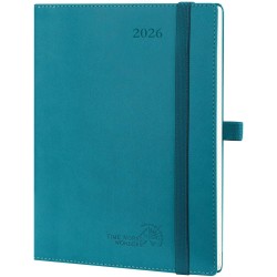 POPRUN Agenda 2026 Semainier 22 x 16,5 cm - Couverture Souple en PU Cuir, Vertical Planner, D'Jan 2026 à Déc 2026-12 Mois, Avec 