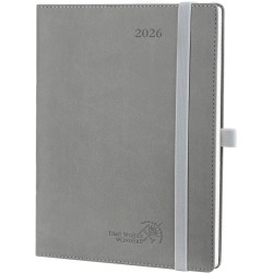 POPRUN Agenda 2026 Semainier 22 x 16,5 cm - Couverture Souple en PU Cuir, Vertical Planner, D'Jan 2026 à Déc 2026-12 Mois, Avec 
