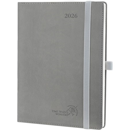 POPRUN Agenda 2026 Semainier 22 x 16,5 cm - Couverture Souple en PU Cuir, Vertical Planner, D'Jan 2026 à Déc 2026-12 Mois, Avec 