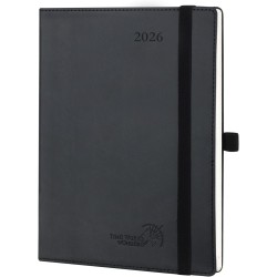 POPRUN Agenda 2026 Semainier 22 x 16,5 cm - Couverture Souple en PU Cuir, Vertical Planner, Planificateur Journalier, D'Jan 2026