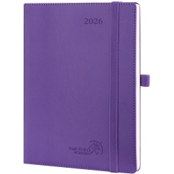 POPRUN Agenda 2026 Semainier 22 x 16,5 cm - Couverture Souple en PU Cuir, Vertical Planner, D'Jan 2026 à Déc 2026-12 Mois, Avec 