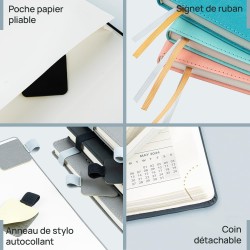 POPRUN Agenda Scolaire 2026 Semainier 22 x 16,5 cm - Couverture Souple en PU Cuir, Vertical Planner, D'Jan 2026 à Déc 2026-12 Mo