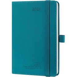 POPRUN Agenda de Poche 2026 A6 Semainier 16 x 10,5 cm - Couverture Souple en PU Cuir, Petit Agenda Scolaire, D'Jan 2026 à Déc 20