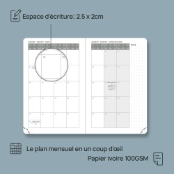 POPRUN Agenda Scolaire de Poche 2026 A6 Semainier 16 x 10,5 cm - Couverture Souple en PU Cuir, Petit Agenda, D'Jan 2026 à Déc 20
