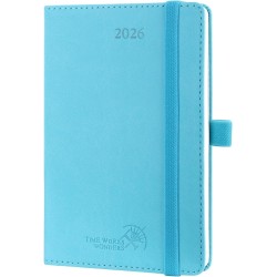 POPRUN Agenda de Poche 2026 A6 Semainier 16 x 10,5 cm - Couverture Souple en PU Cuir, Petit Agenda, D'Jan 2026 à Déc 2026-12 Moi