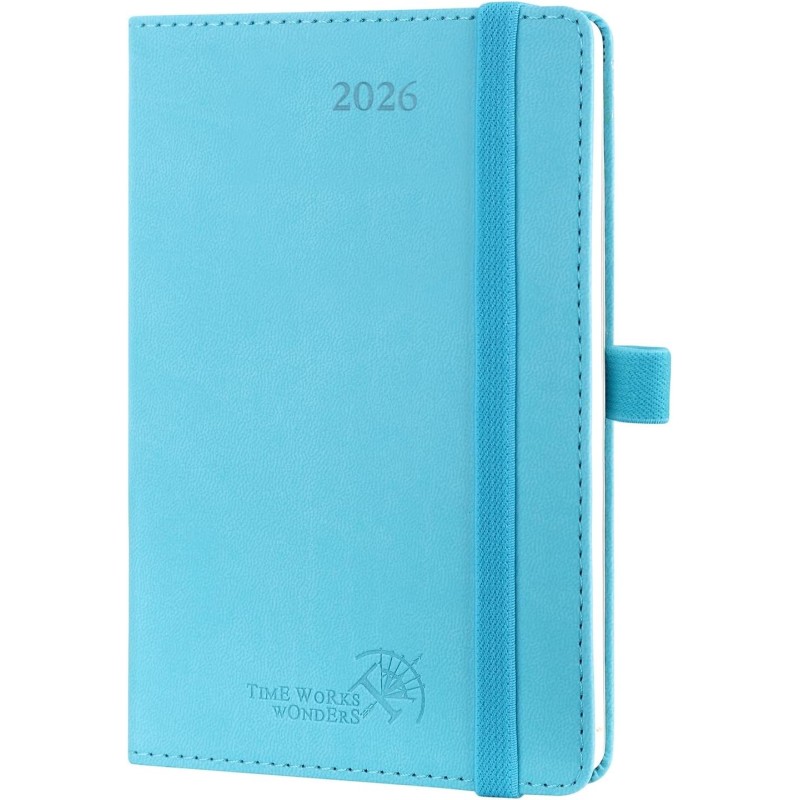 POPRUN Agenda de Poche 2026 A6 Semainier 16 x 10,5 cm - Couverture Souple en PU Cuir, Petit Agenda, D'Jan 2026 à Déc 2026-12 Moi