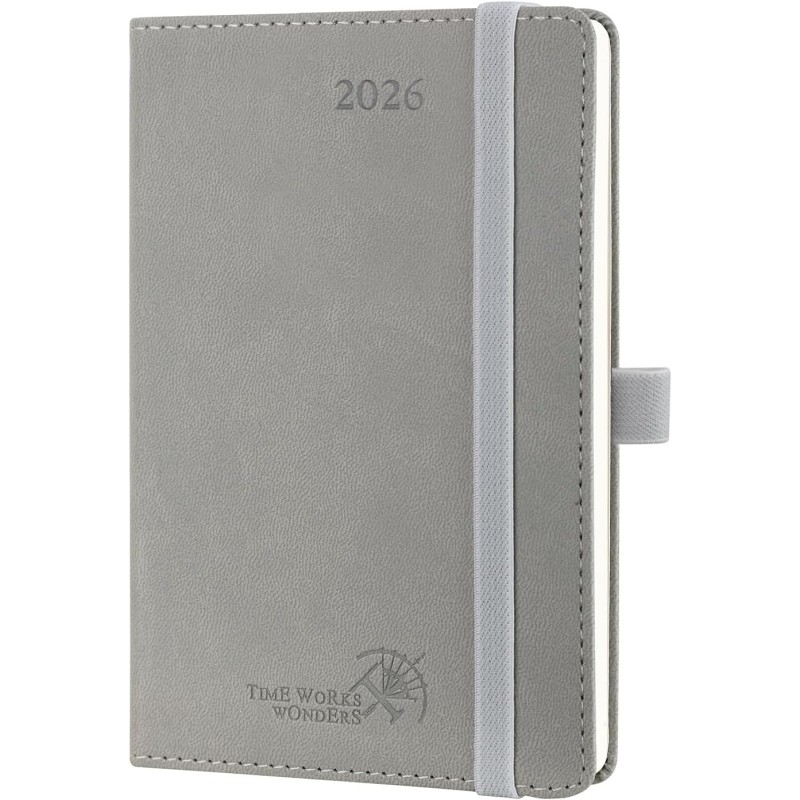 POPRUN Agenda de Poche 2026 A6 Semainier 16 x 10,5 cm - Couverture Souple en PU Cuir, Petit Agenda, D'Jan 2026 à Déc 2026-12 Moi