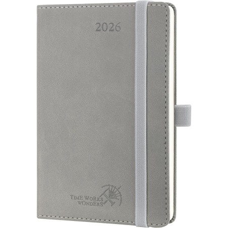 POPRUN Agenda de Poche 2026 A6 Semainier 16 x 10,5 cm - Couverture Souple en PU Cuir, Petit Agenda, D'Jan 2026 à Déc 2026-12 Moi