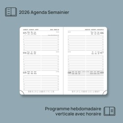 POPRUN Agenda de Poche 2026 A6 Semainier 16 x 10,5 cm - Couverture Souple en PU Cuir, Petit Agenda, D'Jan 2026 à Déc 2026-12 Moi