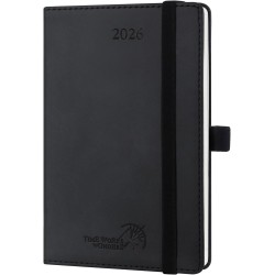 POPRUN Agenda de Poche 2026 A6 Semainier 16 x 10,5 cm - Couverture Souple en PU Cuir, Petit Agenda, D'Jan 2026 à Déc 2026-12 Moi