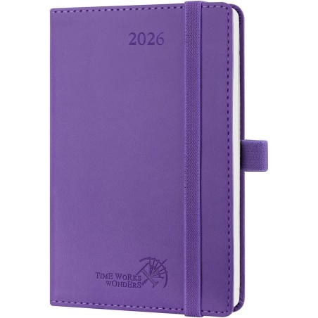 POPRUN Agenda de Poche 2026 A6 Semainier 16 x 10,5 cm - Couverture Souple en PU Cuir, Agenda Scolaire Petit, D'Jan 2026 à Déc 20