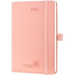 POPRUN Agenda de Poche 2026 A6 Semainier 16 x 10,5 cm - Couverture Souple en PU Cuir, Petit Agenda Scolaire, D'Jan 2026 à Déc 20