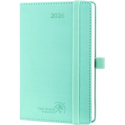 POPRUN Agenda de Poche 2026 A6 Semainier 16 x 10,5 cm - Couverture Souple en PU Cuir, Petit Agenda, D'Jan 2026 à Déc 2026-12 Moi