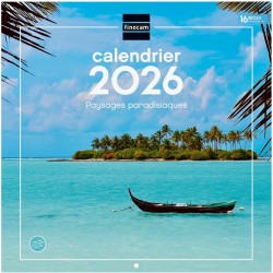 Finocam – Calendrier mural 2026 30 x 30 cm 1 Mois par page Janvier – Décembre 2026 + Sept.-Déc. 2025 (4 mois) réduits | Calendri