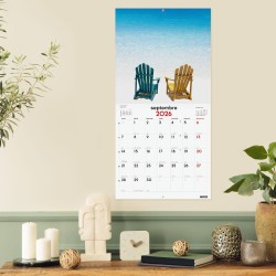 Finocam – Calendrier mural 2026 30 x 30 cm 1 Mois par page Janvier – Décembre 2026 + Sept.-Déc. 2025 (4 mois) réduits | Calendri