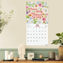 Finocam – Calendrier mural 2026 30 x 30 cm 1 Mois par page Janvier – Décembre 2026 + Sept.-Déc. 2025 (4 mois) réduits | Calendri