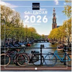 Finocam – Calendrier mural 2026 18 x 18 cm 1 Mois par page Janvier – Décembre 2026 + Sept.-Déc. 2025 (4 mois) réduits | Calendri