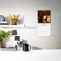 Finocam – Calendrier mural 2026 18 x 18 cm 1 Mois par page Janvier – Décembre 2026 + Sept.-Déc. 2025 (4 mois) réduits | Calendri