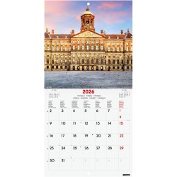 Finocam – Calendrier mural 2026 18 x 18 cm 1 Mois par page Janvier – Décembre 2026 + Sept.-Déc. 2025 (4 mois) réduits | Calendri