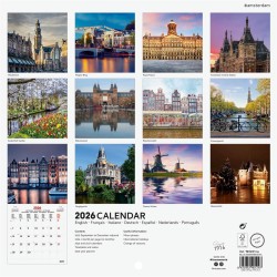 Finocam – Calendrier mural 2026 18 x 18 cm 1 Mois par page Janvier – Décembre 2026 + Sept.-Déc. 2025 (4 mois) réduits | Calendri