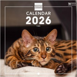 Finocam – Calendrier mural 2026 18 x 18 cm 1 Mois par page Janvier – Décembre 2026 + Sept.-Déc. 2025 (4 mois) réduits | Calendri