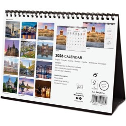Finocam – Calendrier de bureau 2026 1 Mois par page Janvier – Décembre 2026 + Sept.-Déc. 2025 (4 mois) réduits | Calendrier 2026