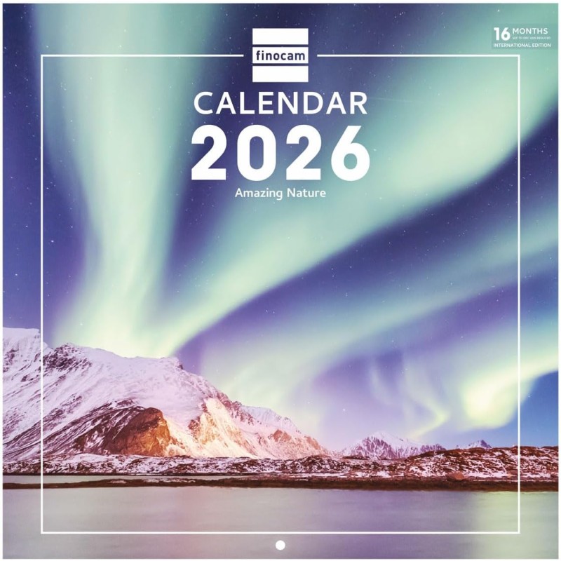 Finocam – Calendrier mural 2026 30 x 30 cm 1 Mois par page Janvier – Décembre 2026 + Sept.-Déc. 2025 (4 mois) réduits | Calendri