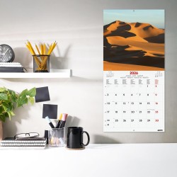 Finocam – Calendrier mural 2026 30 x 30 cm 1 Mois par page Janvier – Décembre 2026 + Sept.-Déc. 2025 (4 mois) réduits | Calendri