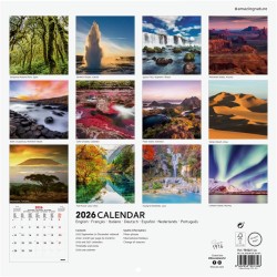 Finocam – Calendrier mural 2026 30 x 30 cm 1 Mois par page Janvier – Décembre 2026 + Sept.-Déc. 2025 (4 mois) réduits | Calendri