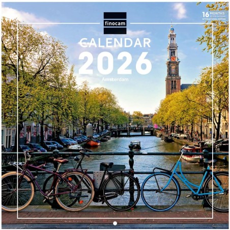 Finocam – Calendrier mural 2026 30 x 30 cm 1 Mois par page Janvier – Décembre 2026 + Sept.-Déc. 2025 (4 mois) réduits | Calendri