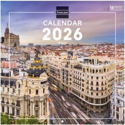Finocam – Calendrier mural 2026 30 x 30 cm 1 Mois par page Janvier – Décembre 2026 + Sept.-Déc. 2025 (4 mois) réduits | Calendri