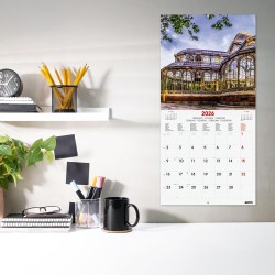 Finocam – Calendrier mural 2026 30 x 30 cm 1 Mois par page Janvier – Décembre 2026 + Sept.-Déc. 2025 (4 mois) réduits | Calendri