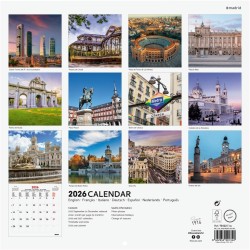 Finocam – Calendrier mural 2026 30 x 30 cm 1 Mois par page Janvier – Décembre 2026 + Sept.-Déc. 2025 (4 mois) réduits | Calendri